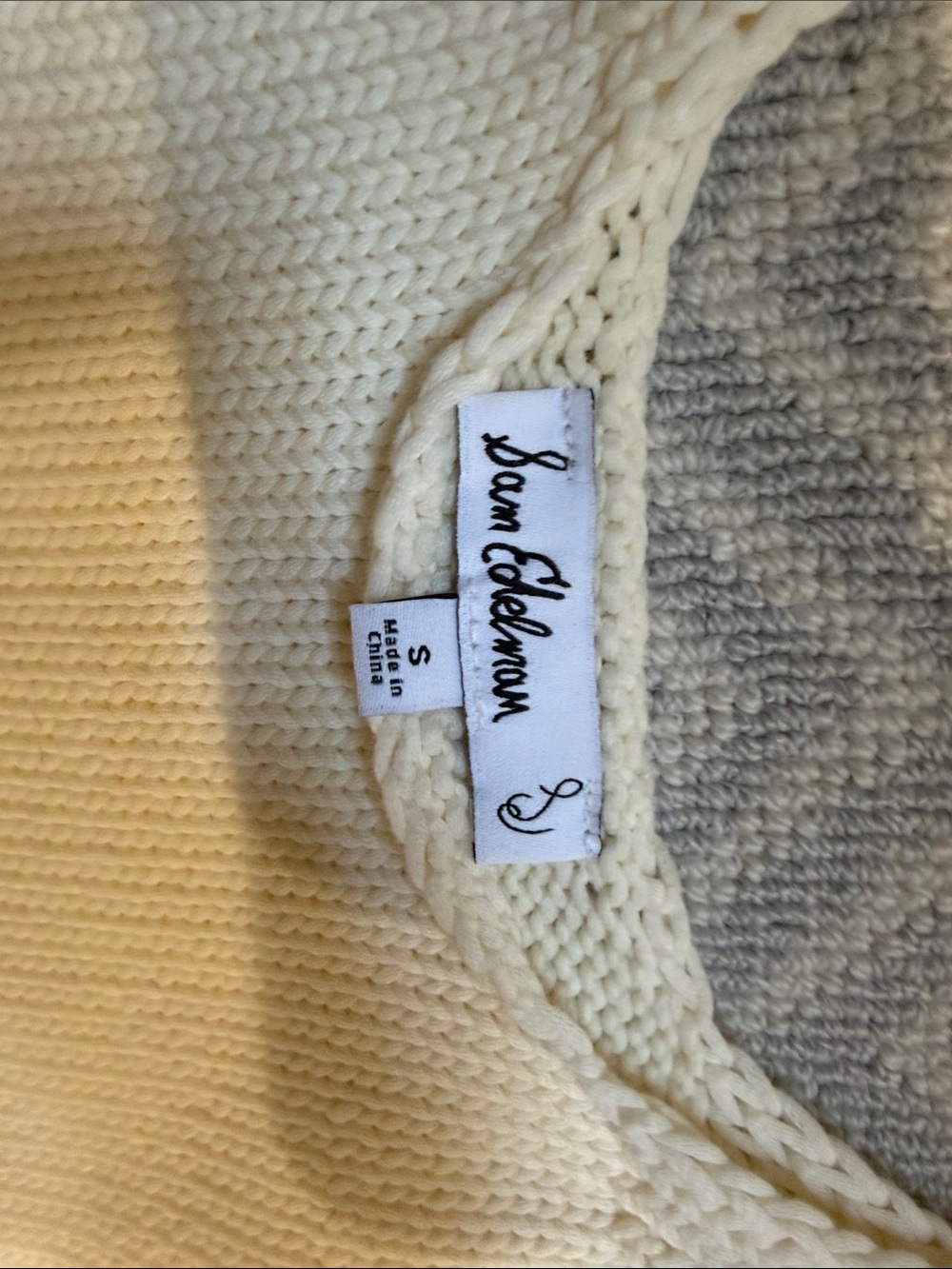 Sam Edelman Cream Knit Ruffle-Edge Crop Tank - Picture 2 of 4